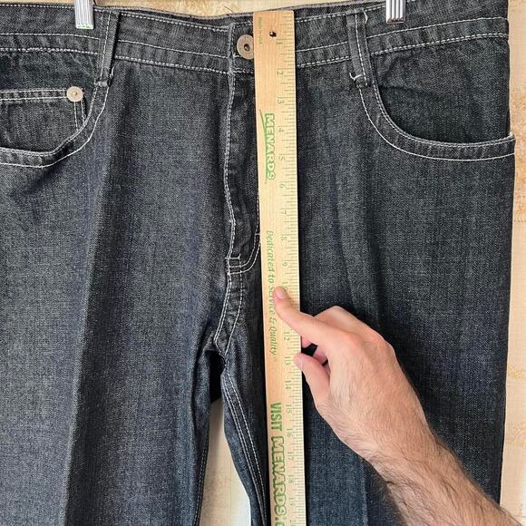 Crazy Y2K Clench Wing Embrodered Black Baggy Pants Size 40x32” - Picture 6 of 8